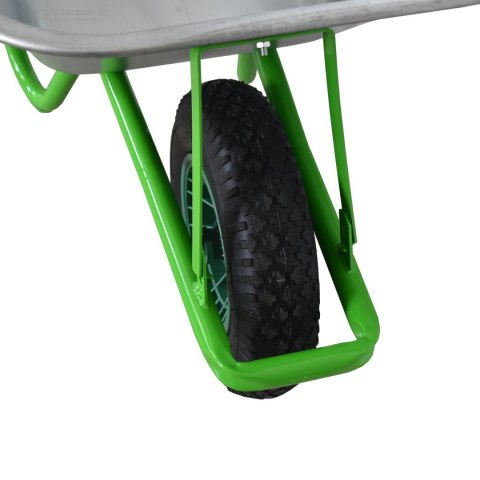 TACZKA JEDNOKOŁOWA OCYNKOWANA BITUXX ZIELONY STELAŻ POJEMNOŚĆ 100L DO 250KG