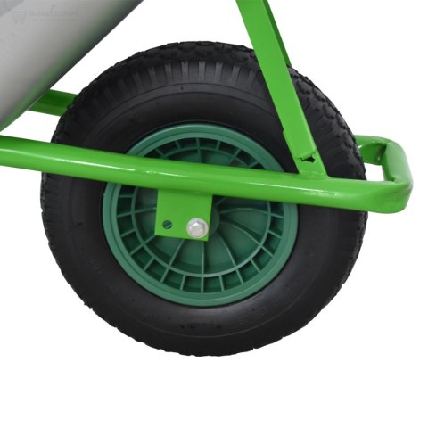 TACZKA JEDNOKOŁOWA OCYNKOWANA BITUXX ZIELONY STELAŻ POJEMNOŚĆ 100L DO 250KG