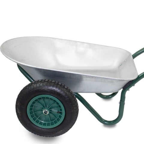 Taczka ogrodowa solidna ocynkowana misa pojemna do 100 litrów udźwig do 150kg wytrzymałe koło