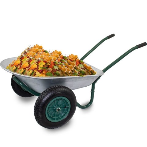 Taczka ogrodowa solidna ocynkowana misa pojemna do 100 litrów udźwig do 150kg wytrzymałe koło