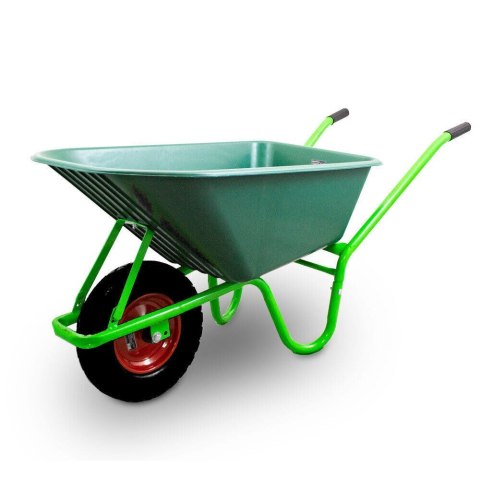 TACZKA OGRODOWA DO OGRODU 100L Z SOLIDNĄ MISĄ PVC + PEŁNE KOŁO Z OŚKĄ