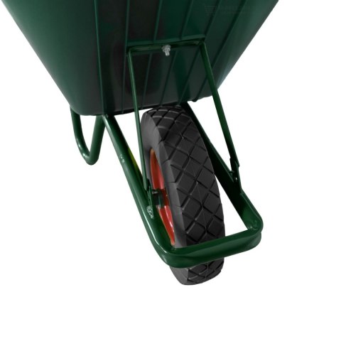 Taczka ogrodowa 100 litrów pojemności pełne koło z ośką solidna misa PCV wytrzymała taczka ogrodowa