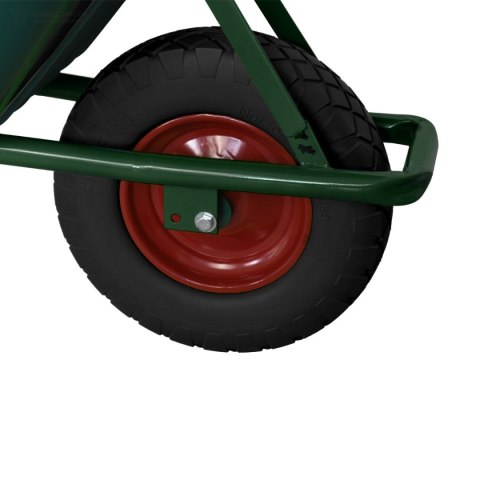 Taczka ogrodowa 100 litrów pojemności pełne koło z ośką solidna misa PCV wytrzymała taczka ogrodowa