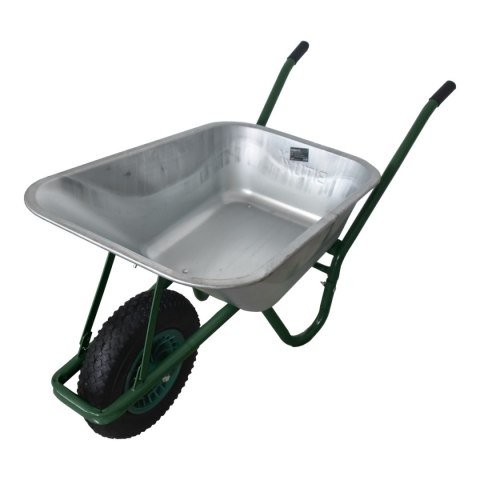 Taczka ogrodowa ocynkowana 100 litrów stelaż stalowy solidna taczka duża misa