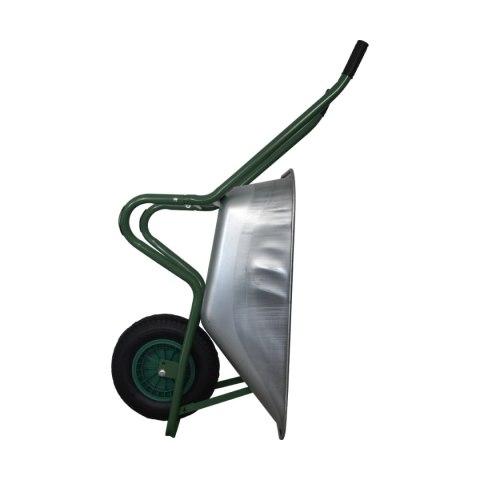 Taczka ogrodowa ocynkowana 100 litrów stelaż stalowy solidna taczka duża misa