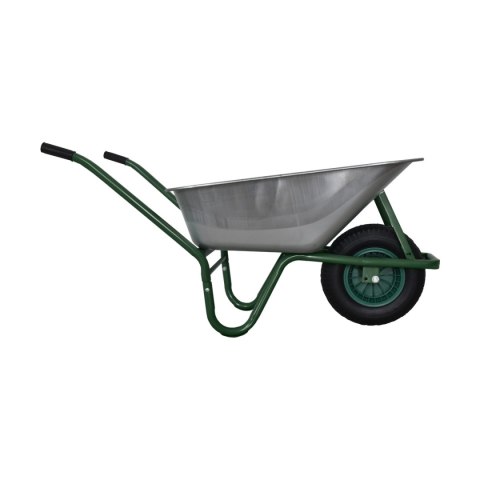 Taczka ogrodowa ocynkowana 100 litrów stelaż stalowy solidna taczka duża misa