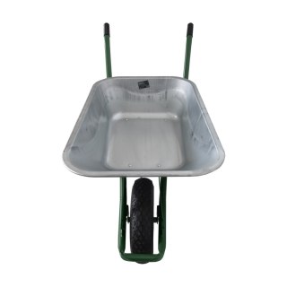 Taczka ogrodowa ocynkowana 100 litrów stelaż stalowy solidna taczka duża misa