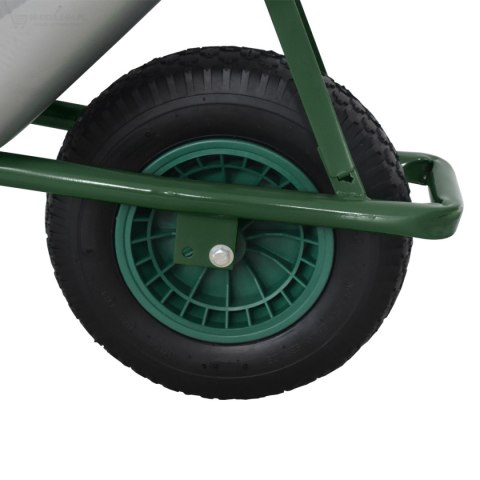 Taczka ogrodowa ocynkowana 100 litrów stelaż stalowy solidna taczka duża misa
