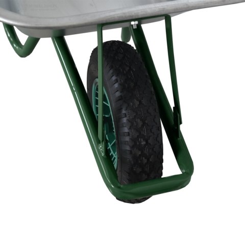 Taczka ogrodowa ocynkowana 100 litrów stelaż stalowy solidna taczka duża misa