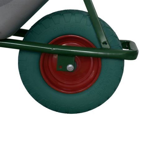 Taczka ogrodowa budowlana misa ocynkowana zielone koło stabilna wytrzymała taczka do 100litrów pojemności