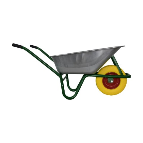 TACZKA OGRODOWA TACZKI MOCNA 100L BUDOWLANA + KOŁO ŻÓŁTE CYNK