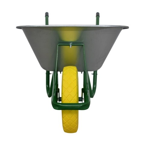 TACZKA OGRODOWA TACZKI MOCNA 100L BUDOWLANA + KOŁO ŻÓŁTE CYNK