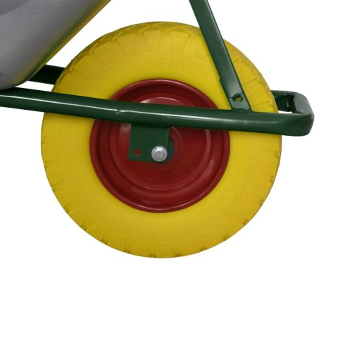 TACZKA OGRODOWA TACZKI MOCNA 100L BUDOWLANA + KOŁO ŻÓŁTE CYNK