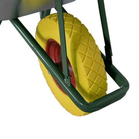 TACZKA OGRODOWA TACZKI MOCNA 100L BUDOWLANA + KOŁO ŻÓŁTE CYNK