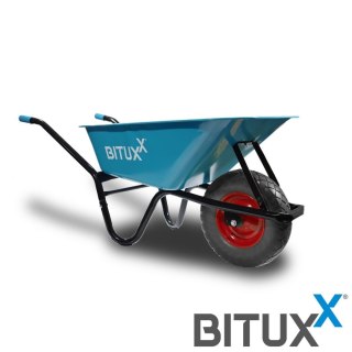 Taczka Ogrodowa Solidna taczka 100L jednokołowa niebieska Mocna 250kg koło PU