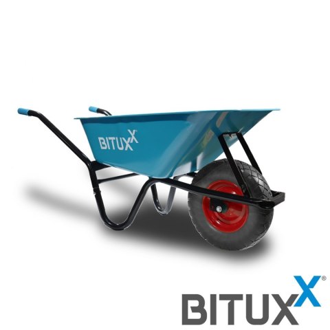 Taczka Ogrodowa Solidna taczka 100L jednokołowa niebieska Mocna 250kg koło PU