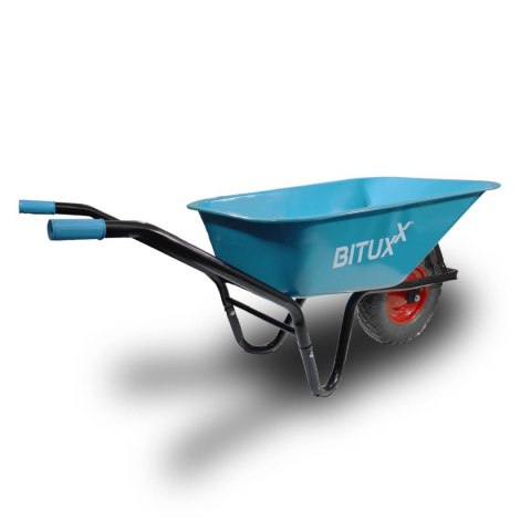 Taczka Ogrodowa Solidna taczka 100L jednokołowa niebieska Mocna 250kg koło PU