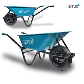 Taczka Ogrodowa Solidna taczka 100L jednokołowa niebieska Mocna 250kg