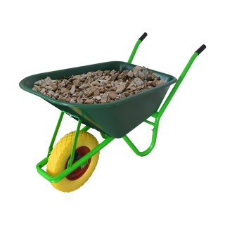 Taczka Ogrodowa/Budowlana Jednokołowa PU 100L 250kg Misa PVC Żólte Koło