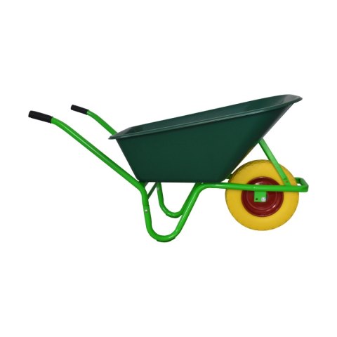 Taczka Ogrodowa/Budowlana Jednokołowa PU 100L 250kg Misa PVC Żólte Koło