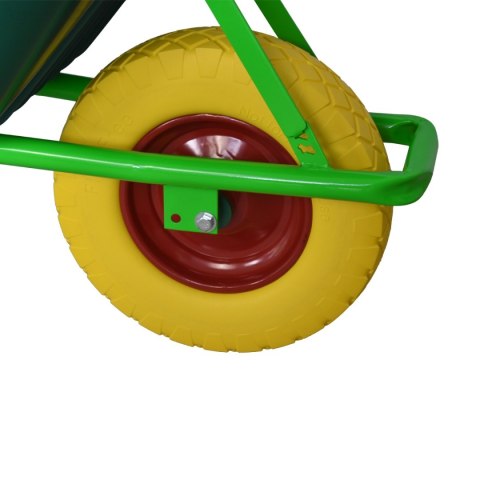 Taczka Ogrodowa/Budowlana Jednokołowa PU 100L 250kg Misa PVC Żólte Koło