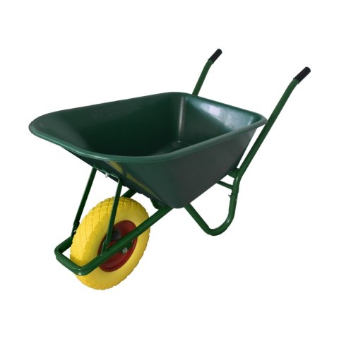 Taczka Ogrodowa/Budowlana Jednokołowa PU 100L 250kg Misa PVC Żólte Koło