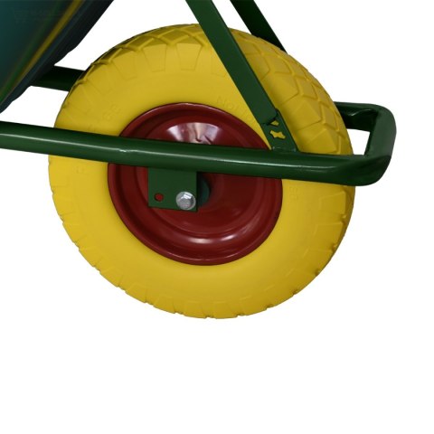 Taczka Ogrodowa/Budowlana Jednokołowa PU 100L 250kg Misa PVC Żólte Koło