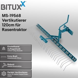 Wertykulator do trawy duzy do quada traktorka kosiarki regulowany solidny