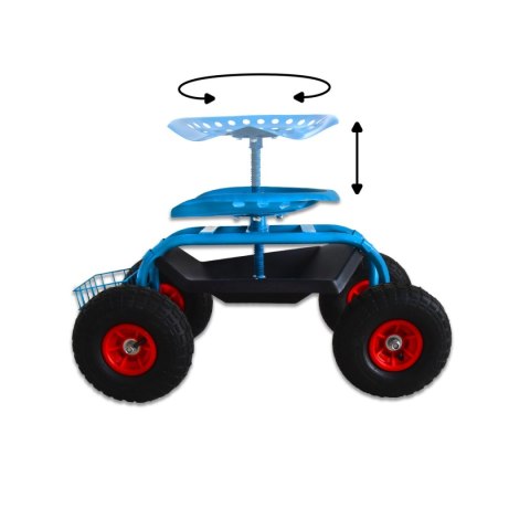 Wózek ogrodowy z siedziskiem na kółkach – mobilny taboret do pielenia i pielęgnacji roślin