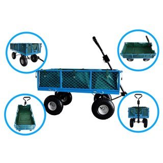 Wózek ogrodowy transportowy skrzynka z metalową siatką Bituxx składany udźwig 300kg