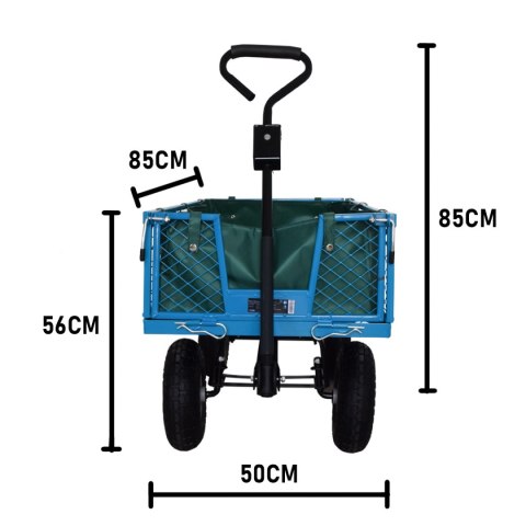 Wózek ogrodowy transportowy skrzynka z metalową siatką Bituxx składany udźwig 300kg