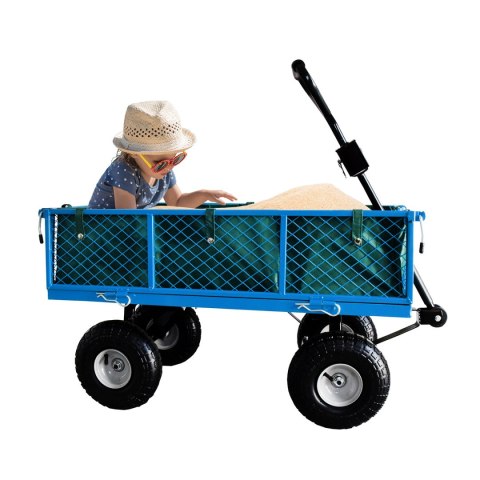 Wózek ogrodowy transportowy skrzynka z metalową siatką Bituxx składany udźwig 300kg