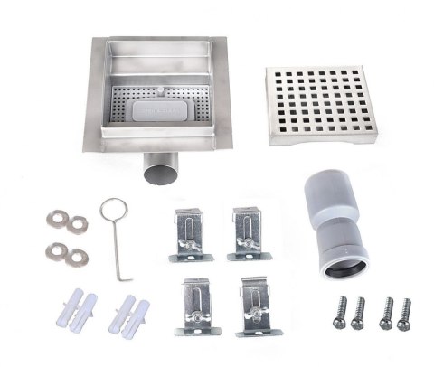 ODPŁYW KWADRAT PRYSZNICOWA KRATKA 12X12CM KRATA ŚCIEKOWA WPUST GITTER