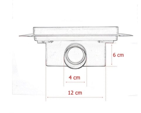 ODPŁYW KWADRAT PRYSZNICOWA KRATKA 12X12CM KRATA ŚCIEKOWA WPUST GITTER