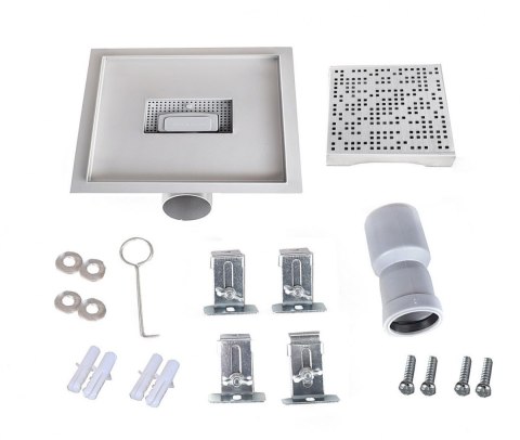 ODPŁYW KWADRATOWY KRATKA PRYSZNICOWA 30X30CM STAL NIERDZEWNA PIXEL