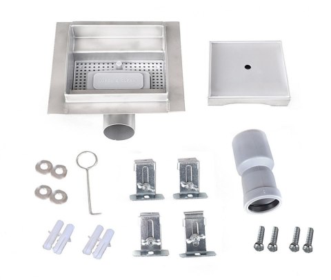 ODPŁYW KWADRATOWY MINIMALIZM KANAŁ WODNY PRYSZNICOWY 15X15CM BEFLIESBAR