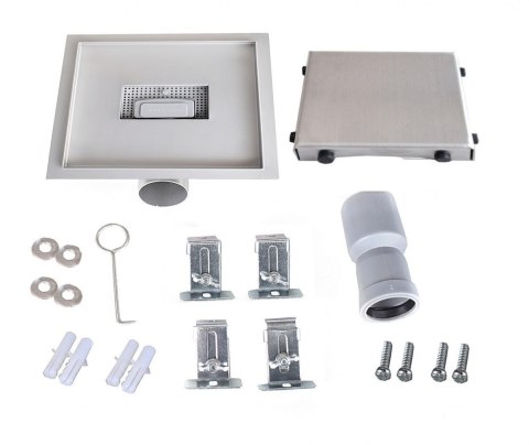 ODPŁYW KWADRATOWY MINIMALIZM KRATKA PRYSZNICOWA 25X25CM WPUST EDELSTAHL