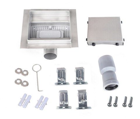 ODPŁYW KWADRATOWY MINIMALIZM KRATKA WODNA 15X15CM ŚCIEKOWA WPUST EDELSTAHL
