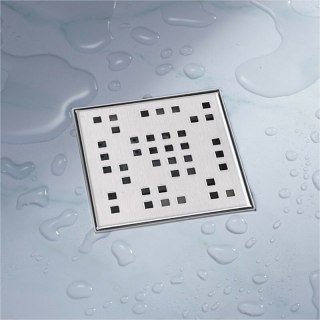 ODPŁYW KWADRATOWY ZE STALI NIERDZEWNEJ ŚCIEKOWA PRYSZNICOWA 12X12CM PIXEL