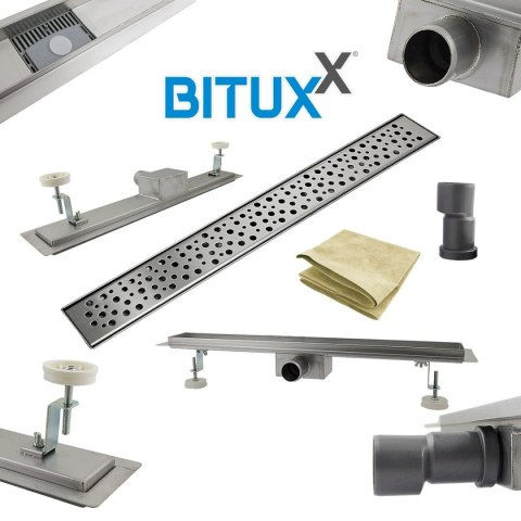 ODPŁYW PRYSZNICOWY LINIOWY TROPFEN BITUXX 140 CM Z SYFONEM KORYTKO