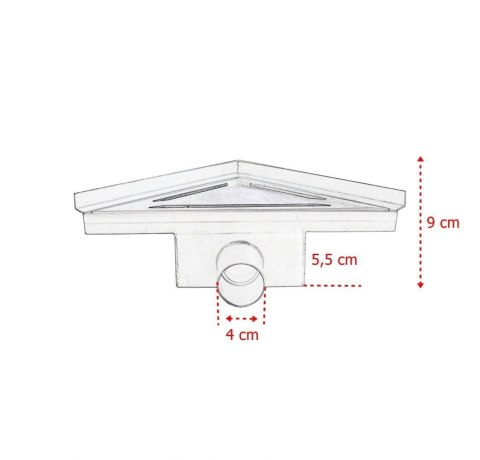 ODPŁYW TRÓJKĄTNY TRÓJKĄT PRYSZNICOWY 20X20X30CM KRATKA ŚCIEKOWA