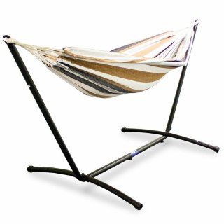 OGRODOWY HAMAK NA STELAŻU STOJĄCY PODWÓJNY SOLIDNY CAPRI NA BALKON