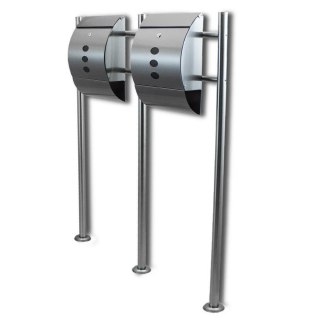 PODWÓJNA PÓŁOKRĄGŁA SKRZYNKA POCZTOWA WOLNOSTOJĄCA Z GAZETNIKIEM