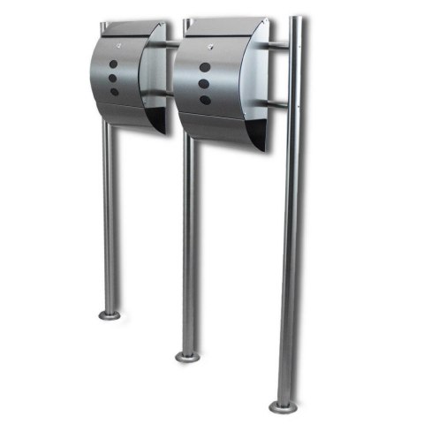 PODWÓJNA PÓŁOKRĄGŁA SKRZYNKA POCZTOWA WOLNOSTOJĄCA Z GAZETNIKIEM