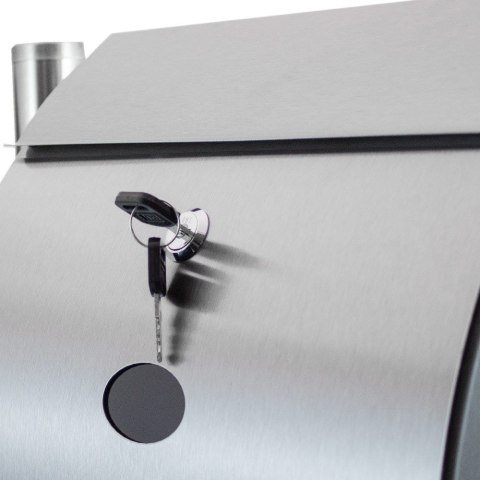 PODWÓJNA PÓŁOKRĄGŁA SKRZYNKA POCZTOWA WOLNOSTOJĄCA Z GAZETNIKIEM