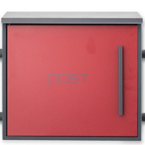 PODWÓJNA SKRZYNKA NA LISTY POCZTOWA CZERWONA WOLNOSTOJĄCA NAPIS "POST"