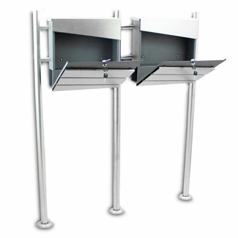 PODWÓJNA SKRZYNKA POCZTOWA NA LISTY WOLNOSTOJĄCA ZE STALI NIERDZEWNEJ