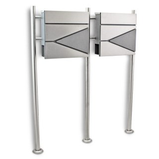 PODWÓJNA SKRZYNKA POCZTOWA NA LISTY WOLNOSTOJĄCA ZE STALI NIERDZEWNEJ