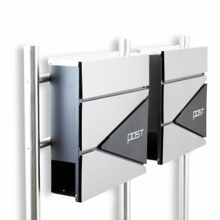 PODWÓJNA SKRZYNKA POCZTOWA Z GAZETNIKIEM WOLNOSTOJĄCA NOWOCZESNA