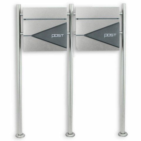 PODWÓJNA SKRZYNKA POCZTOWA Z GAZETNIKIEM WOLNOSTOJĄCA NOWOCZESNA